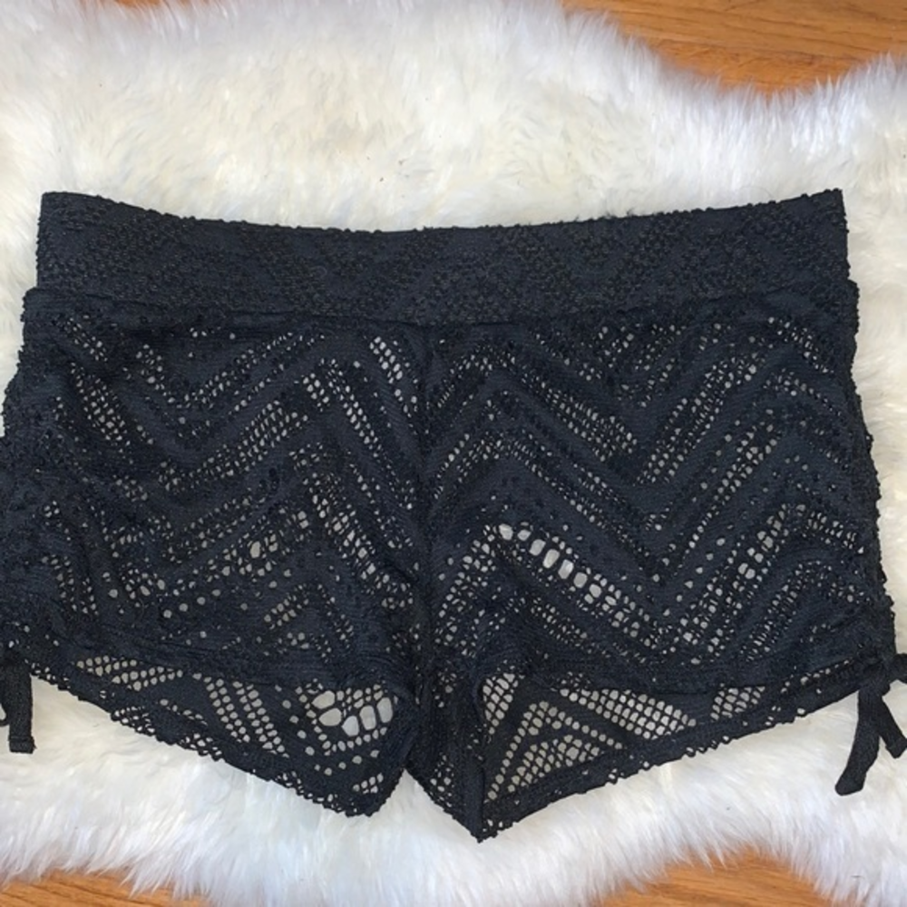 Shein black kint cover up‎ shorts